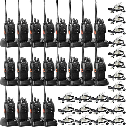 Tidradio TD-V2 (20 Packs) 2 Way Radios Walkie Talkies Long Range Hand Free with Flashilght Rechargeable for Business or Family 