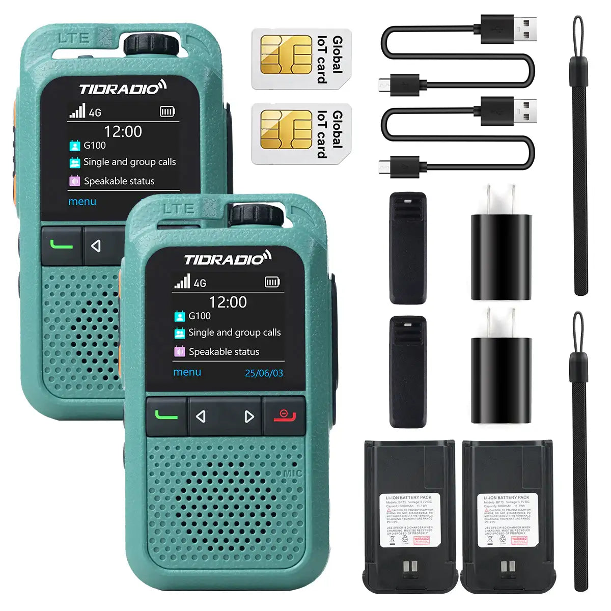 $9.99 Lifetime Free 4G LTE PoC Walkie Talkies Unlimited Range Two Way Rapid Radios with SIM Card Nationwide Global PTT Long Distance Communication for Family Logistics Company 2 Pack