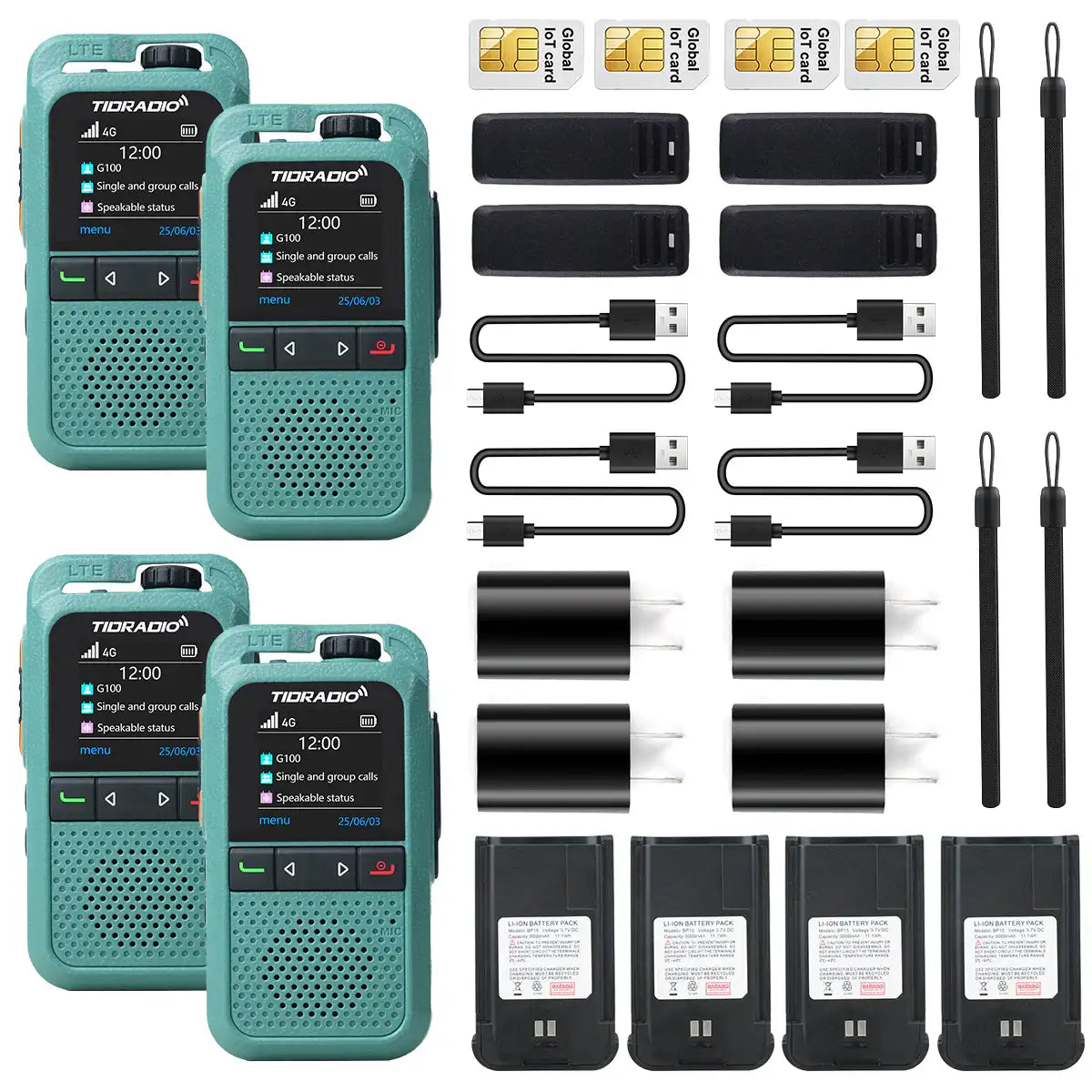 $9.99 Lifetime Free 4G LTE PoC Walkie Talkies Unlimited Range Two Way Rapid Radios with SIM Card Nationwide Global PTT Long Distance Communication for Family Logistics Company 2 Pack
