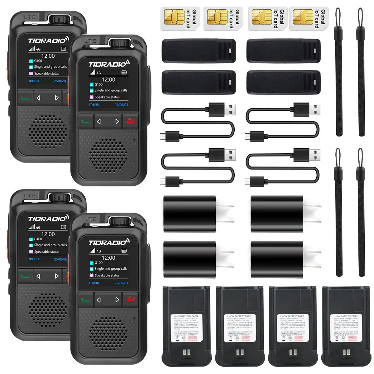 $9.99 Lifetime Free 4G LTE PoC Walkie Talkies Unlimited Range Two Way Rapid Radios with SIM Card Nationwide Global PTT Long Distance Communication for Family Logistics Company 2 Pack