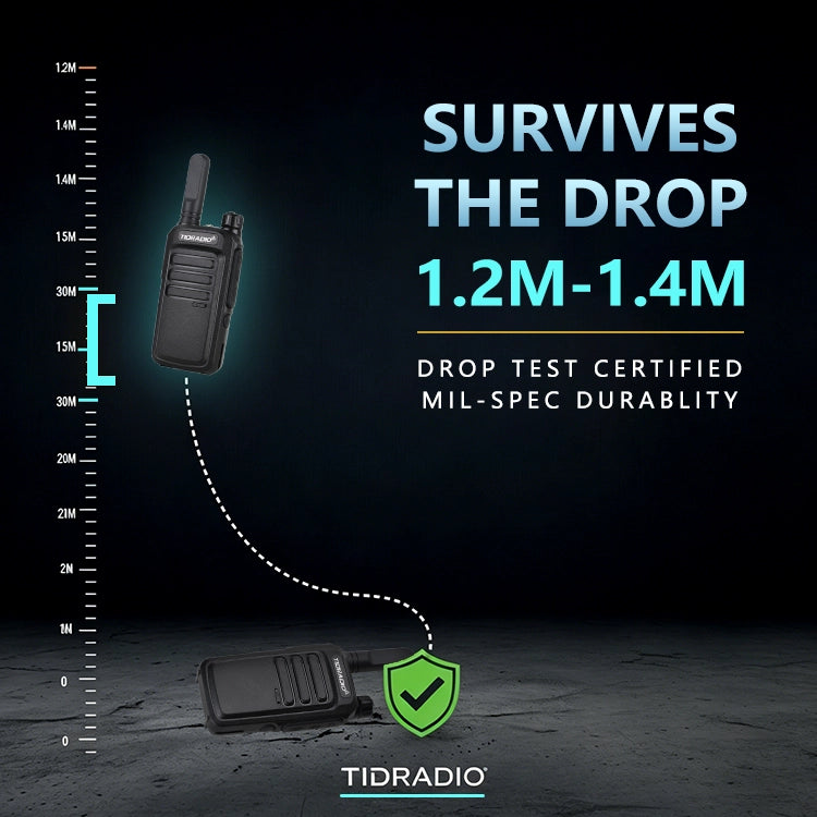 TD M7 AI Noise Canceling Bluetooth Walkie Talkie FRS PMR446 Long Range Two Way Radio with VOX Rugged Drop Resistant Design Loud Audio for Construction Warehouse School Security