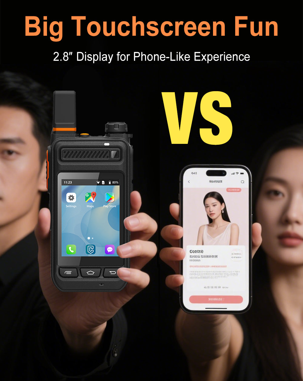 G860A 2.8-Inch Touch Screen IP65 4g PoC Radio with Dual Camera