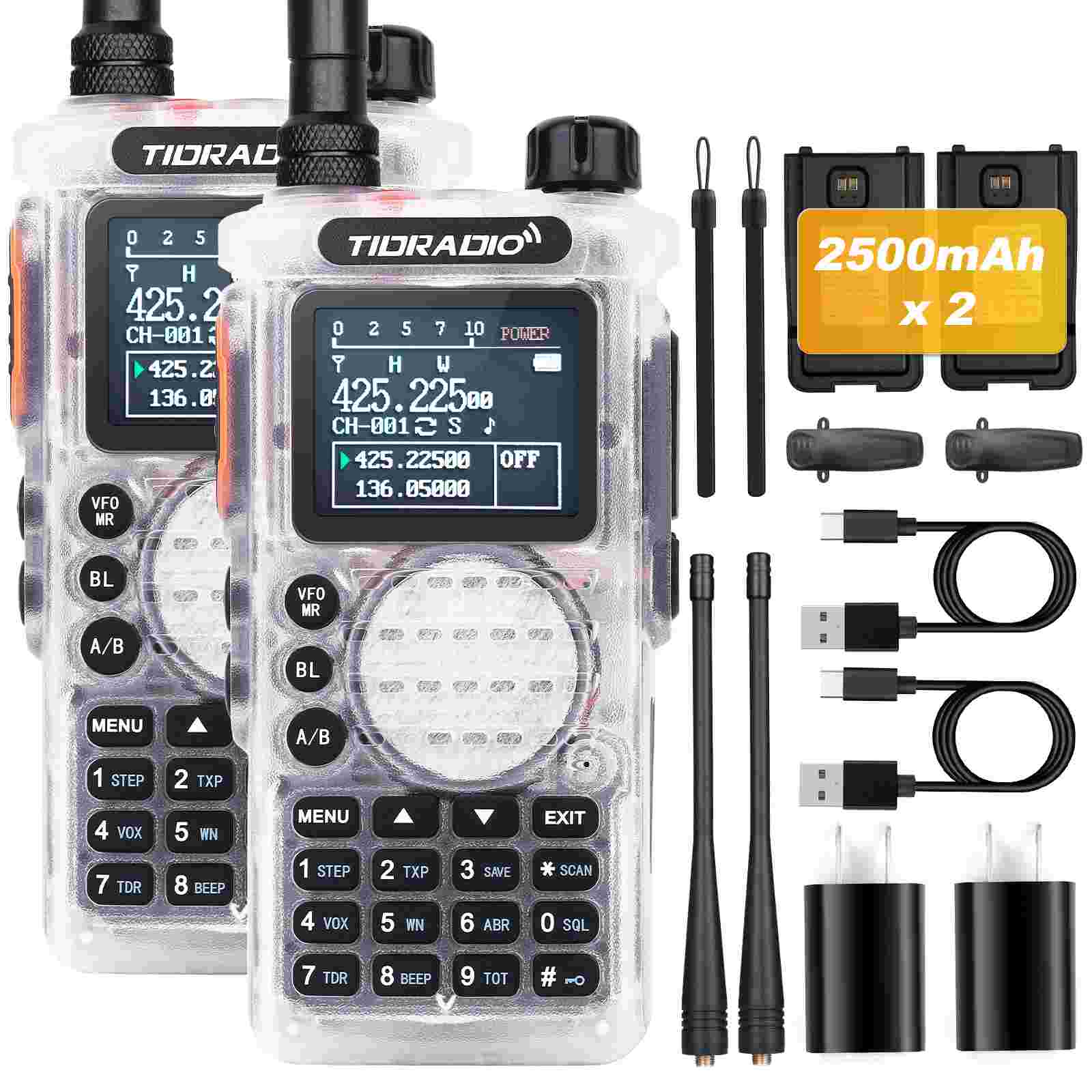 TIDRADIO Gen2 TD-H8 10W Unlocked GMRS Ham 2 WAY Radio Handheld, APP Wireless Programming, NOAA Weather Long Range Walkie Talkies 2500mAh Battery, Portable Two-Way Radios with Programming Cable& Speaker Mic-2pack