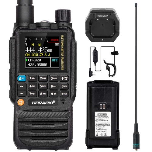 TIDRADIO TD-H3 Unlocked Ham GMRS Two-Way Radio – Rechargeable Long Range Multi-Band Walkie Talkie with Type-C, Wireless Programming, NOAA Alert, FM/AM, DTMF | Emergency Push-to-Talk Public Safety Radio Kit