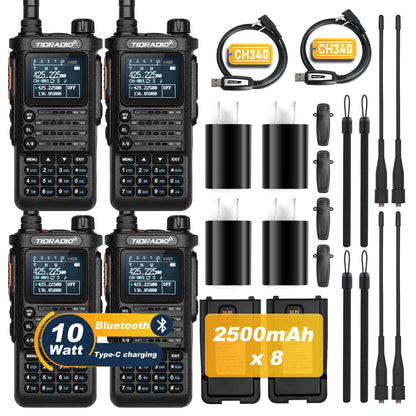 H8 Radio 4 Packs & 4 Spare Batteries