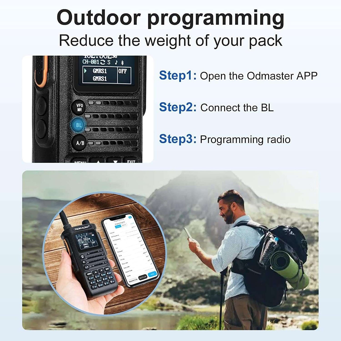 H8 5W Dual Band GMRS Radio for Outdoor Family & Business Communication – Portable License-Required Handheld Transceiver with NOAA Weather Alerts, CTCSS/DCS Privacy Codes, Channel Scan, Voice-Activated VOX, Group Call,  Fast Charging, Compatible Interoperable Two-Way Walkie Talkie for Hunting, Hiking, Camping, Emergency Response, Security, Marine, Construction, Event Management, Retail, School, Church, Hospitality and Vehicle Fleet Dispatch, OEM Programming, Rugged Shockproof Design, Belt Clip, Earpiece, Mul