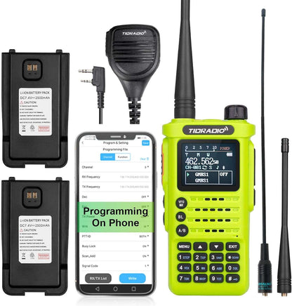 H8 5W Dual Band GMRS Radio for Outdoor Family & Business Communication – -Required Handheld Transceiver with NOAA Weather Alerts, CTCSS/DCS Privacy Codes, Channel Scan, Voice-Activated VOX, Group Call,  Fast Charging, Compatible Interoperable Two-Way Walkie Talkie for Hunting, Hiking, Camping,  Event Management, Retail, School, Church, Hospitality and Vehicle Fleet Dispatch, OEM Programming, Rugged Shockproof Design, Belt Clip, Earpiece, Multi-Channel Analog Hybrid Intercom