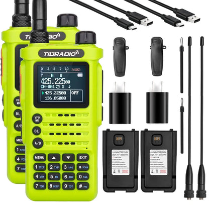 TIDRADIO H8 Plus Ham GMRS Unlocked Radio Handheld, Bluetooth-Headphone-connectable, AM, FM, UHF, VHF, NOAA, SMS