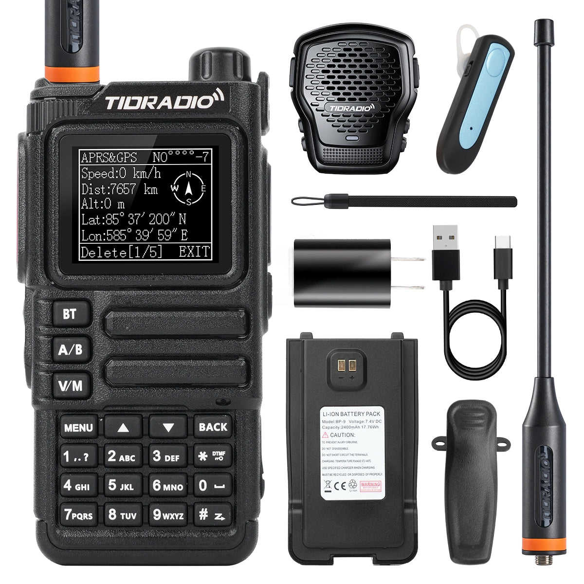 TIDRADIO TD H9 10W GPS APRS GMRS Radio Bluetooth Noise Reduction Repeater NOAA Air Band Long Range Walkie Talkie