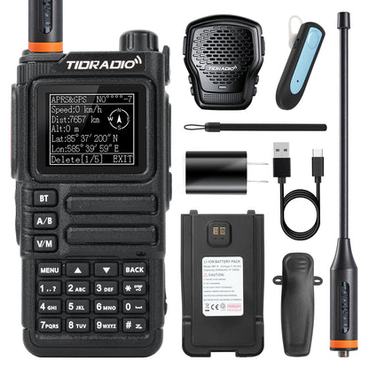 TIDRADIO TD H9 10W GPS APRS GMRS Radio Bluetooth Noise Reduction Repeater NOAA Air Band Long Range Walkie Talkie