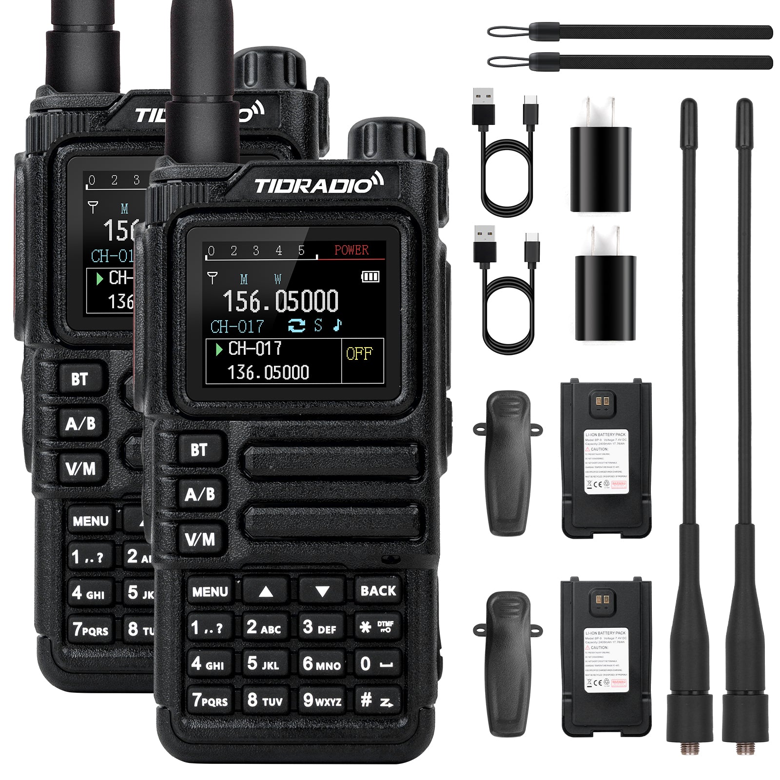 TIDRADIO TD H9 Walkie Talkie  Ham GRMS Unlocked 10W UHF VHF APRS GPS Spectrum Analyzer 128MB Memory SMS Texting Bluetooth Long Range Programmable