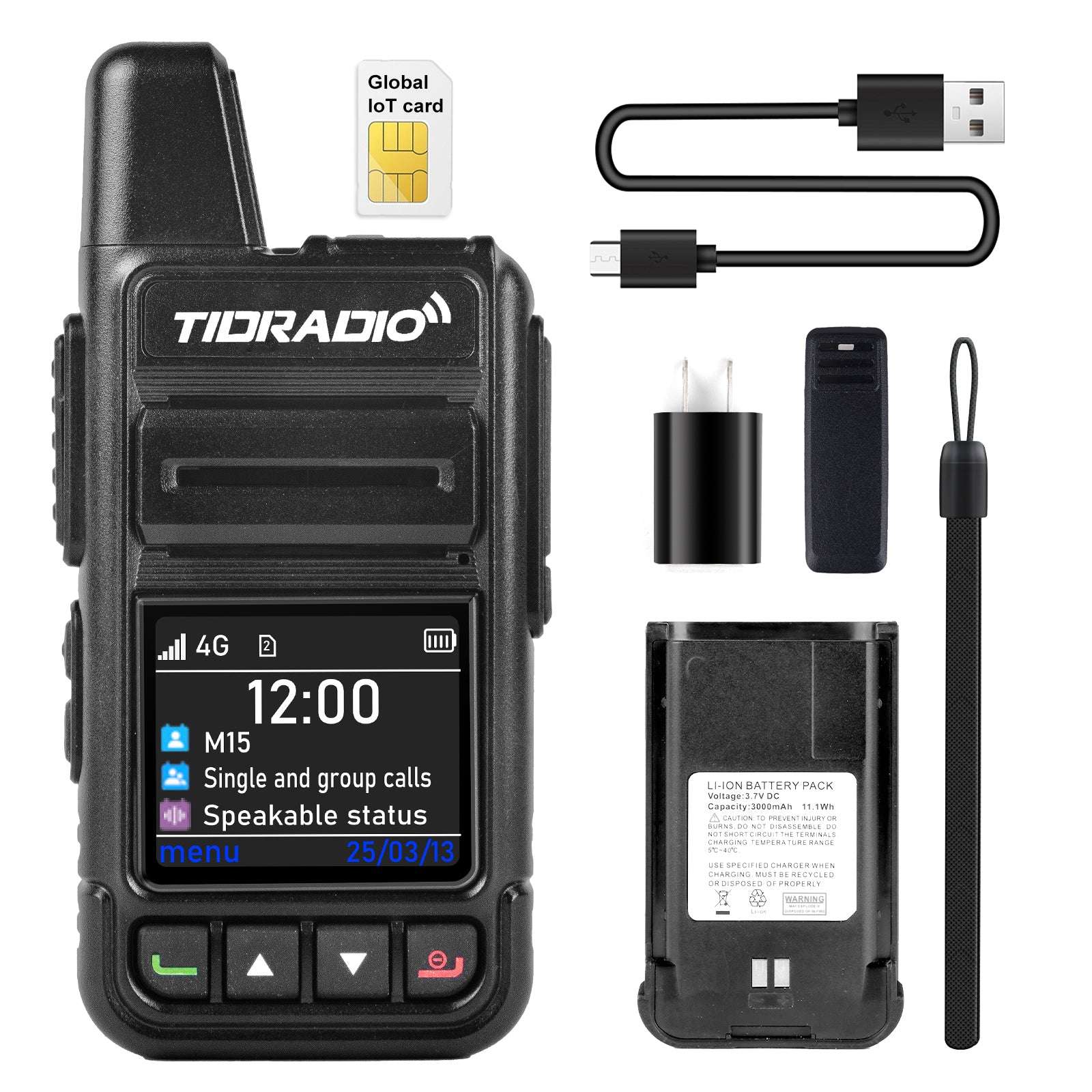 TD-M15 Global PTT Unlimited Range Walkie Talkies 4G PoC Radio with SIM Card
