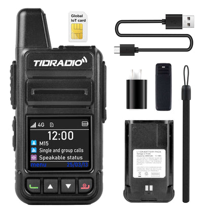 TD-M15 Global PTT Unlimited Range Walkie Talkies 4G PoC Radio with SIM Card