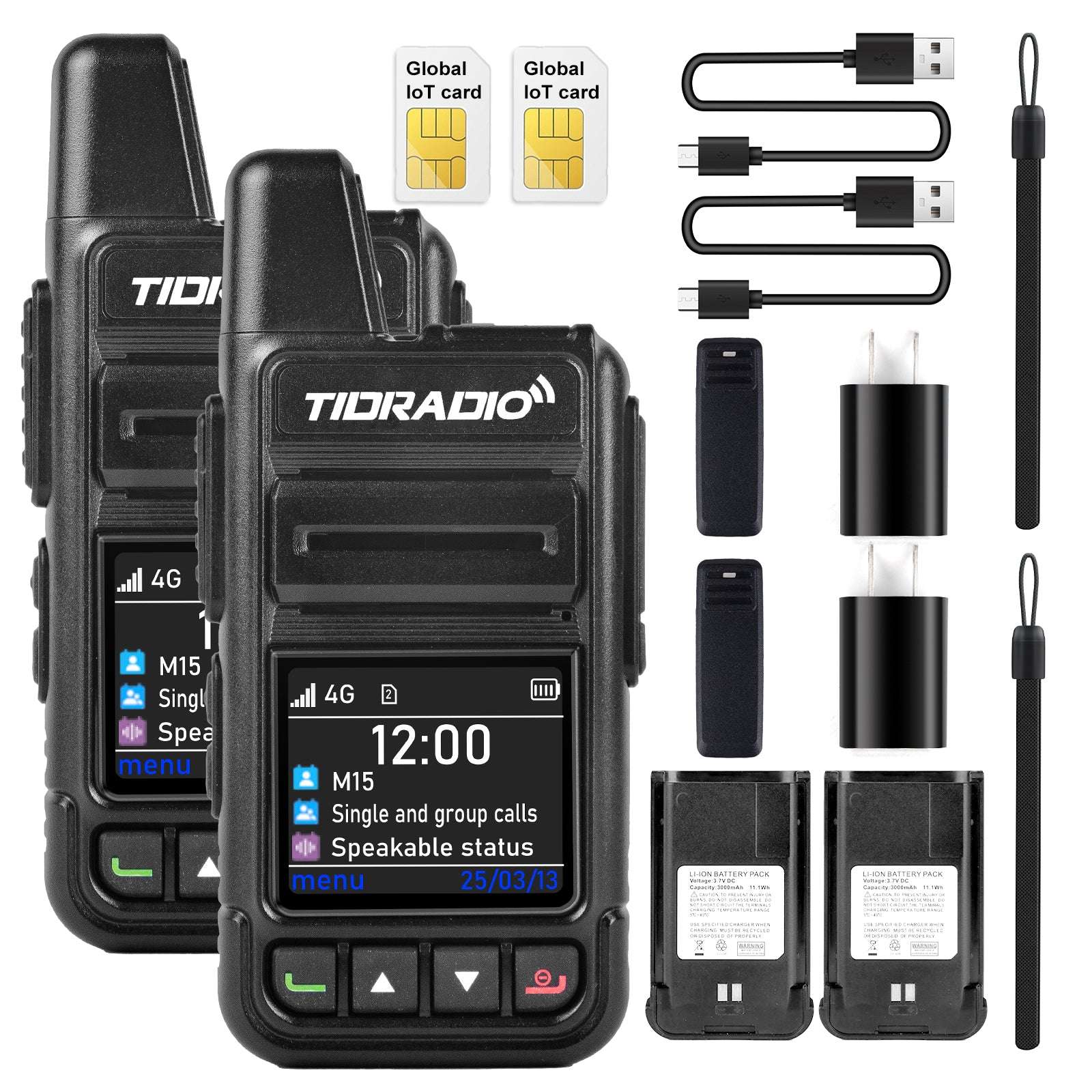 TD-M15 Global PTT Unlimited Range Walkie Talkies 4G PoC Radio with SIM Card