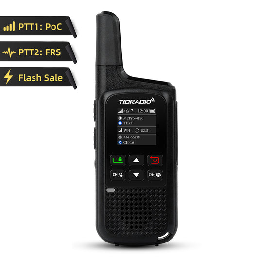 TIDRADIO TD-M2 Pro Global Walkie Talkie, Long Range 4G Cellular Network PoC Radios + FRS, Dual-Mode-Standby-PTT SIM Card Included