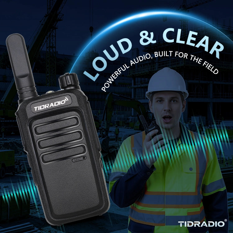 TD M7 AI Noise Canceling Bluetooth Walkie Talkie FRS PMR446 Long Range Two Way Radio with VOX Rugged Drop Resistant Design Loud Audio for Construction Warehouse School Security
