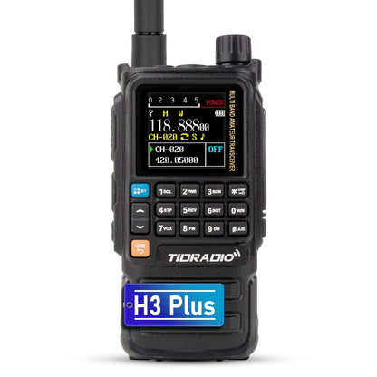 New Upgraded TIDRADIO H3 Plus Ham GMRS Unlocked Global Repeater Bluetooth Answerphone Air Band Long Range Wireless Programming AM airband  Wireless  Portable walkie-talkie with Upgradable firmware
