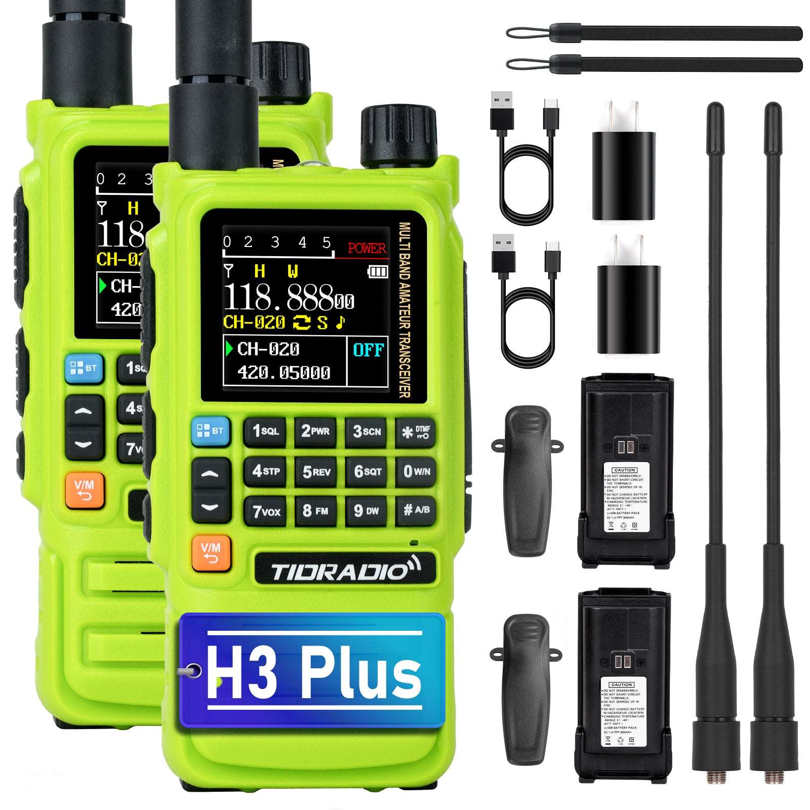 New Upgraded TIDRADIO H3 Plus Ham GMRS Unlocked Global Repeater Bluetooth Answerphone Air Band Long Range BluetoothProgramming AM airband  Wireless  Portable Radio with Upgradable firmware