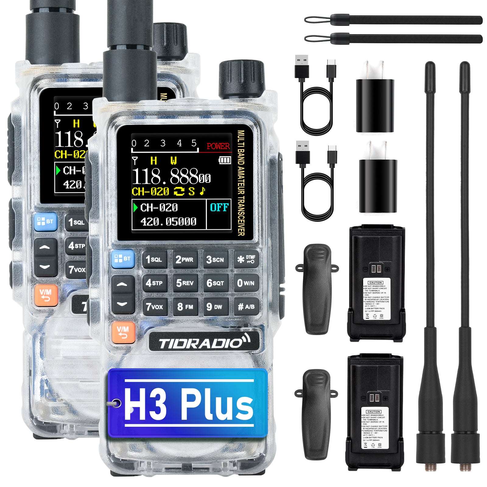 New Upgraded TIDRADIO H3 Plus Ham GMRS Unlocked Global Repeater Bluetooth Answerphone Air Band Long Range BluetoothProgramming AM airband  Wireless  Portable Radio with Upgradable firmware