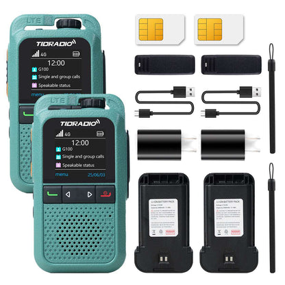 TIDRADIO TD G100 Global 4G LTE PoC Walkie Talkies Unlimited Range Nationwide PTT Two Way Radios with SIM Card