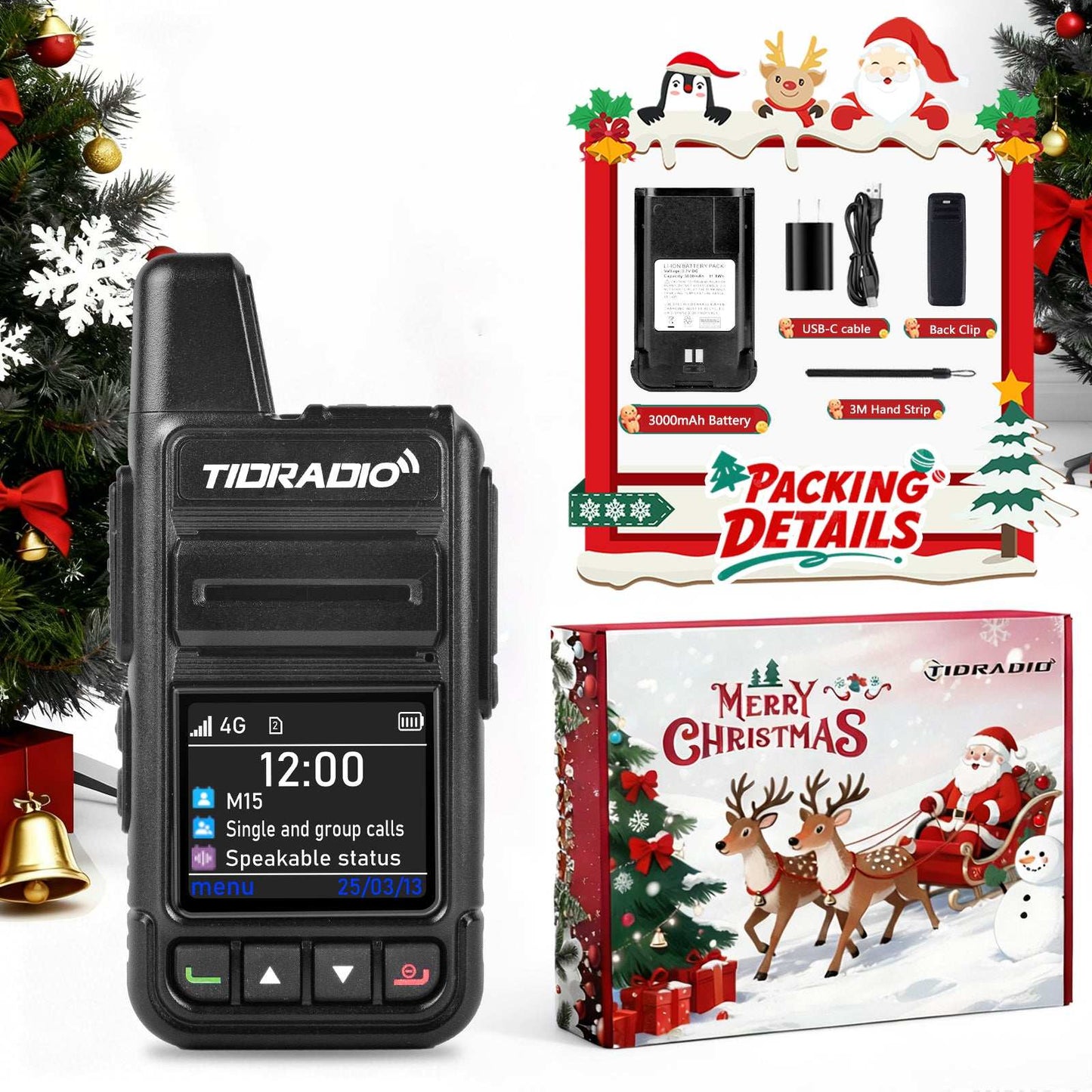 TD-G18 Global PTT Unlimited Range Walkie Talkies 4G PoC Radio with SIM Card Christamas Gift Box