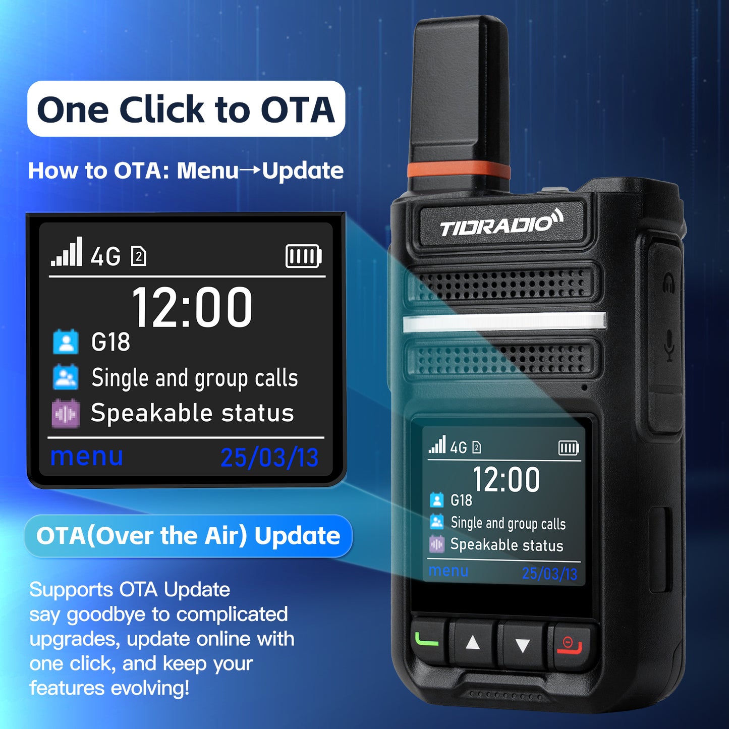 TD-G18 Global PTT Unlimited Range Walkie Talkies 4G PoC Radio with SIM Card