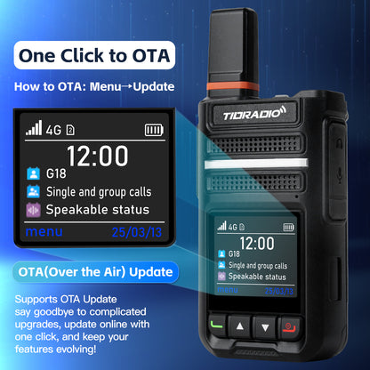 TD-G18 Global PTT Unlimited Range Walkie Talkies 4G PoC Radio with SIM Card