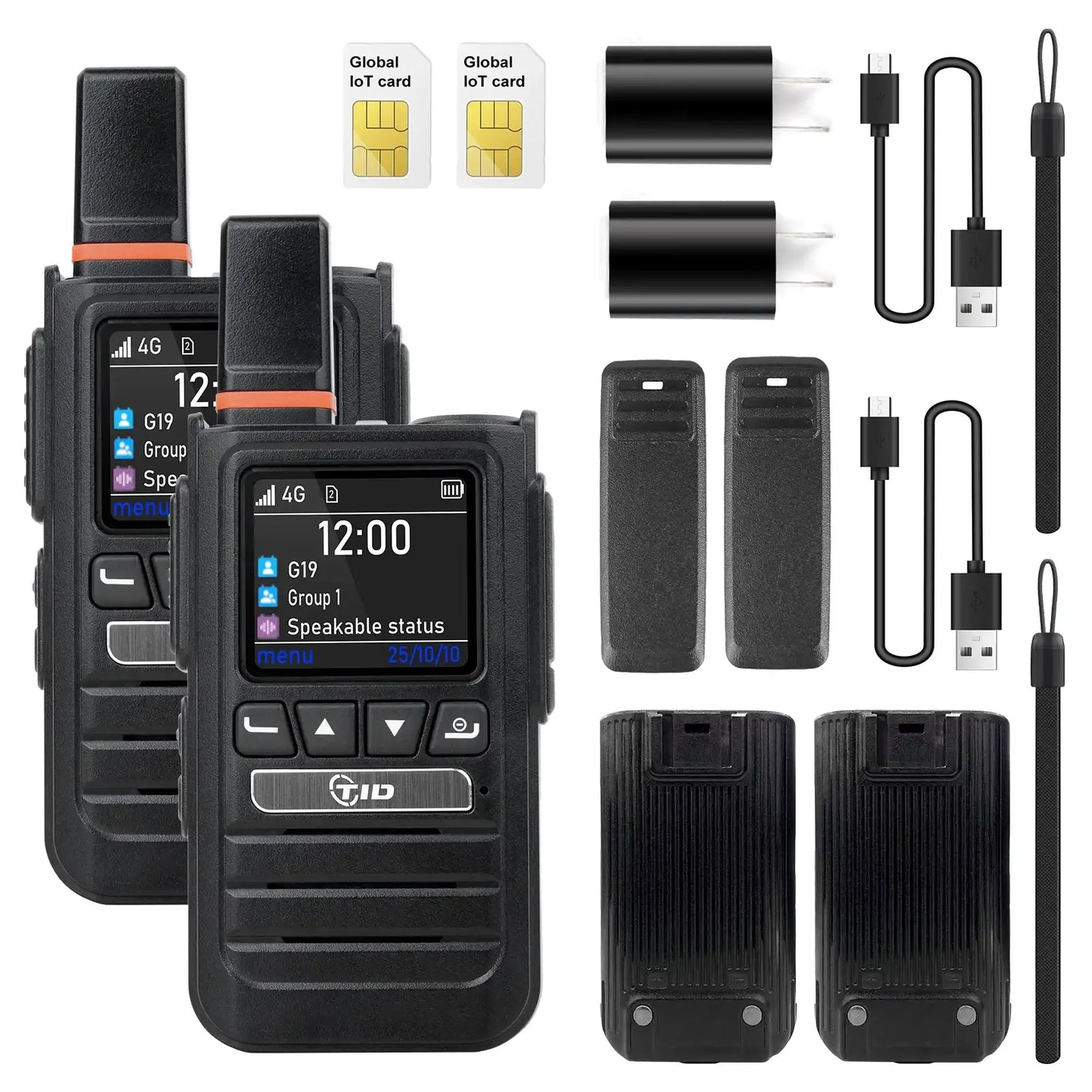 TIDRADIO TD G19 4G LTE PoC Radio Bluetooth AI Noise Cancelling Long Range Global Push to Talk Walkie Talkie Unlimited Range Two Way Radio for Family Security Logistics Business Communication