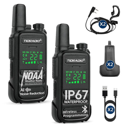 TD-M11 Plus IP67 Waterproof 2W AI Bluetooth Walkie Talkies 400–480MHz FRS/PMR446
