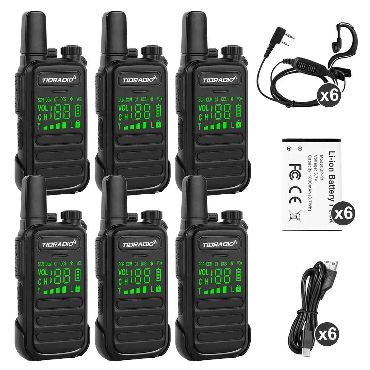 TD-M11 Plus IP67 Waterproof 2W AI Bluetooth Walkie Talkies 400–480MHz FRS/PMR446