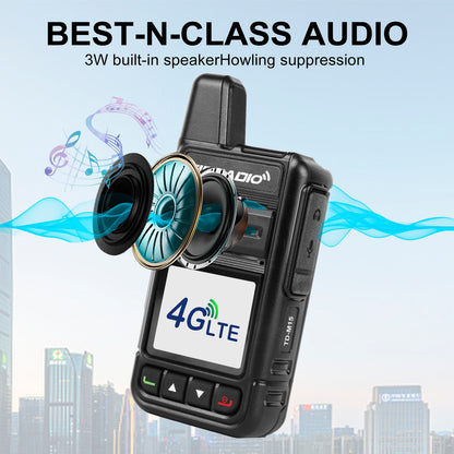 TIDRADIO TD‑M15 Global Cat‑1 POC Radio with 1‑Year SIM Card – 4G LTE Walkie Talkie, 5000‑Mile Long‑Range IP67 Waterproof PTT Radio for Hiking, Camping & Outdoor Security