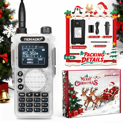 TIDRADIO TD H8 3rd Gen Ham GMRS Unlocked Multi-Band Two Way Radio with AirBand  & Christmas gift box,  USB-C Charging,2500mAh Battery, One Key Frequency Match, DTMF FM AM NOAA VOX SCAN  ,Walkie Talkies