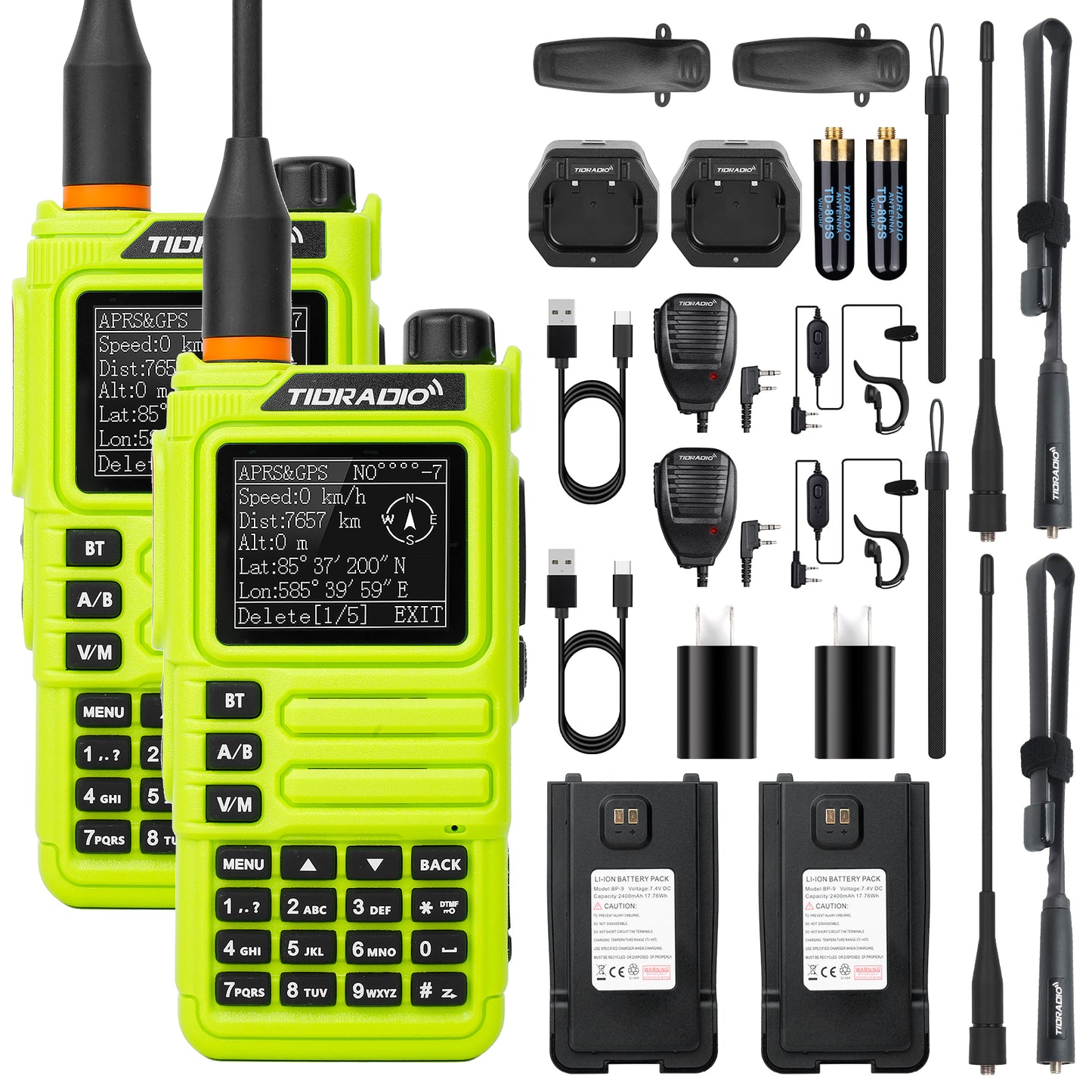 TIDRADIO TD H9 10 Watt GPS APRS Unlocked GMRS Ham Radio UHF VHF AM FM Band Capable Bluetooth Connectivity Spectrum Analysis SMS Message Text NOAA Weather Receiver Handheld Two Way Radio