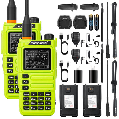 TIDRADIO TD H9 10 Watt GPS APRS Unlocked GMRS Ham Radio UHF VHF AM FM Band Capable Bluetooth Connectivity Spectrum Analysis SMS Message Text NOAA Weather Receiver Handheld Two Way Radio