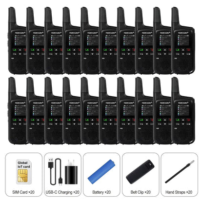 TIDRADIO 2w TD-M2 PRO Global Walkie Talkie Long Range 4G Cellular Network PoC Radios + FRS, Dual-Mode-Standby-PTT 20 Pack