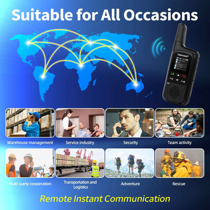 TIDRADIO 2w TD-M2 PRO Global Walkie Talkie Long Range 4G Cellular Network PoC Radios + FRS, Dual-Mode-Standby-PTT SIM Card with free app odmaster