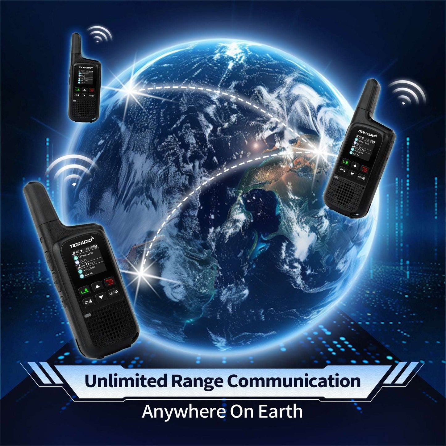 TIDRADIO 2w TD-M2 PRO Global Walkie Talkie Long Range 4G Cellular Network PoC Radios + FRS, Dual-Mode-Standby-PTT SIM Card with free app odmaster