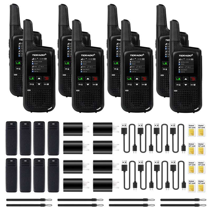 TIDRADIO 2w TD-M2 PRO Unlocked Global Walkie Talkie Long Range 4G LTE Cellular Network PoC Radios  FRS  Dual Mode Standby PTT Free SIM Card Platform Odmaster Comlins