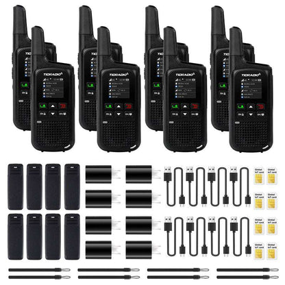 TIDRADIO 2w TD-M2 PRO Unlocked Global Walkie Talkie Long Range 4G LTE Cellular Network PoC Radios  FRS  Dual Mode Standby PTT Free SIM Card Platform Odmaster Comlins