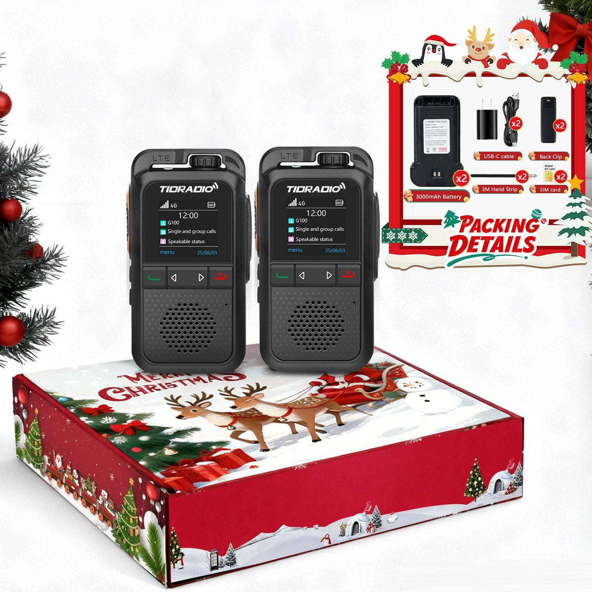 TIDRADIO Christmas HAM GMRS UNLOCKED UHF VHF POC Walkie-Talkie Gift Box (H9, TD-H3 Plus, TD-H8 3rd-Gen, TD- M15, TD-M13, TD-G18, TD-G100, TD-M2 Pro)