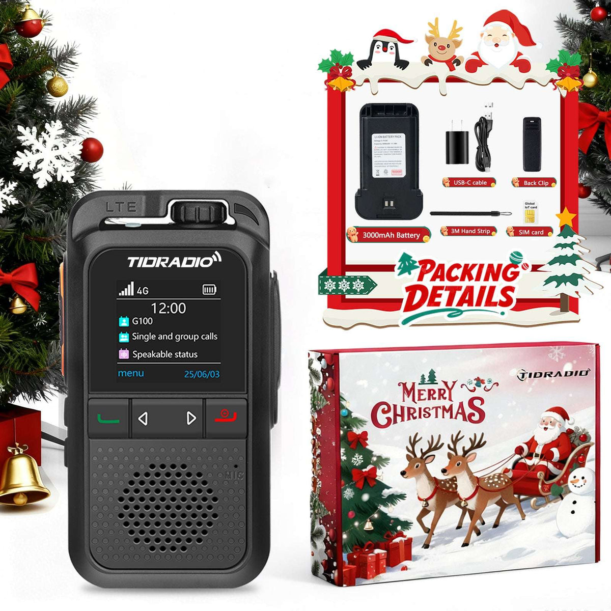 TIDRADIO Christmas HAM GMRS UNLOCKED UHF VHF POC Walkie-Talkie Gift Box (TD-H9, TD-H3 Plus, TD-H8 3rd-Gen, TD- M15, TD-M13, TD-G18, TD-G100, TD-M2 Pro)