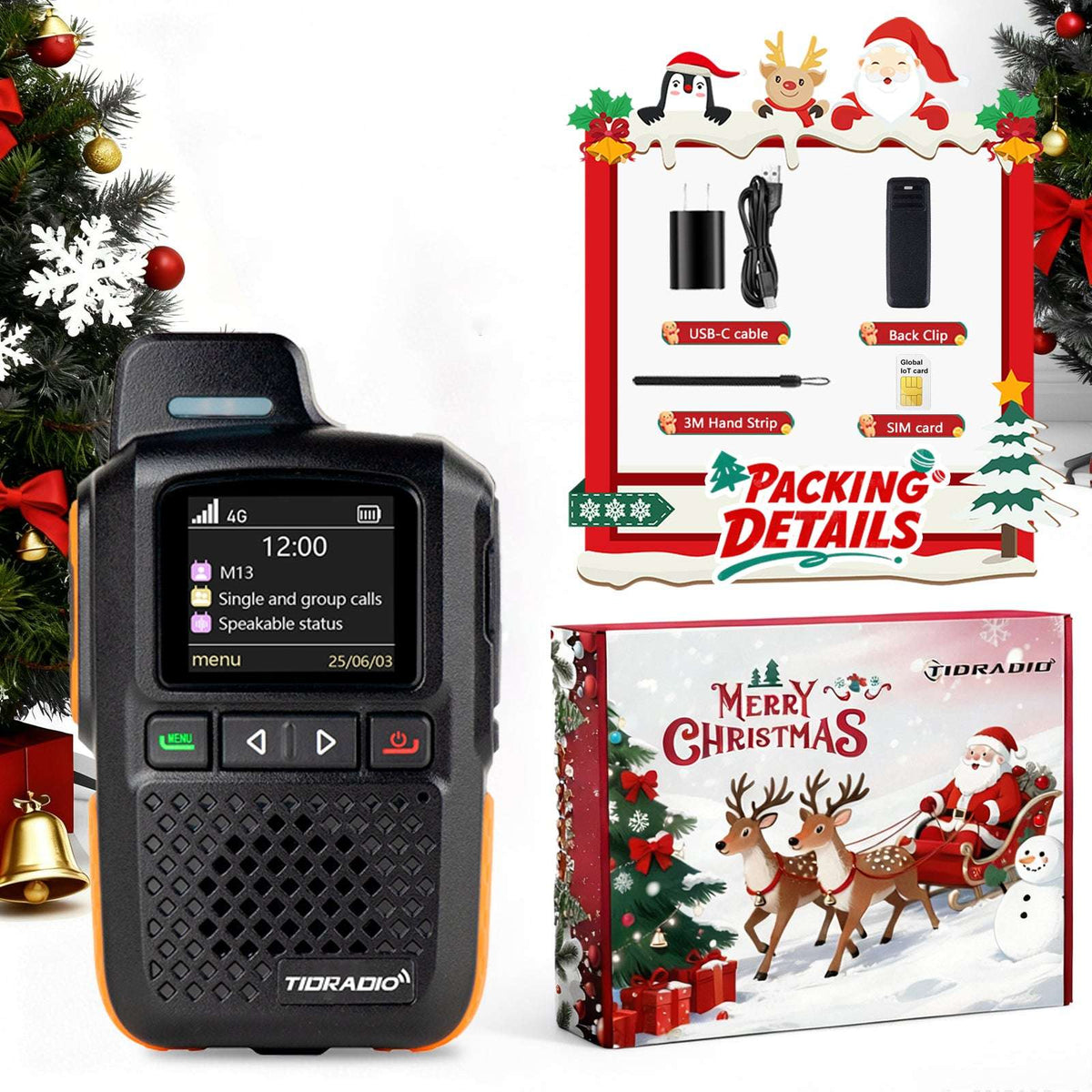 TIDRADIO Christmas HAM GMRS UNLOCKED UHF VHF POC Walkie-Talkie Gift Box (TD-H9, TD-H3 Plus, TD-H8 3rd-Gen, TD- M15, TD-M13, TD-G18, TD-G100, TD-M2 Pro)