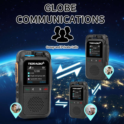 TIDRADIO TD G100 Global POC Radio with 1‑Year SIM Card – 4G LTE Walkie Talkie, 6000‑Mile Long‑Range IP67 Waterproof PTT Radio with free app odmaster
