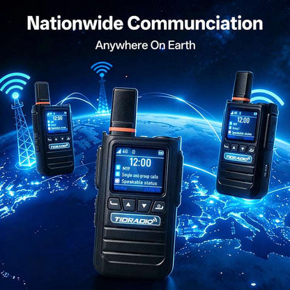 TIDRADIO Rapid Global PTT Walkie Talkies Unlimited Range TD G19 Bluetooth PoC Radios Long Range AI Noise Cancelling 4G LTE Two Way Radios Long Distance 6000 Plus Miles for Family Logistics Company with SIM Card