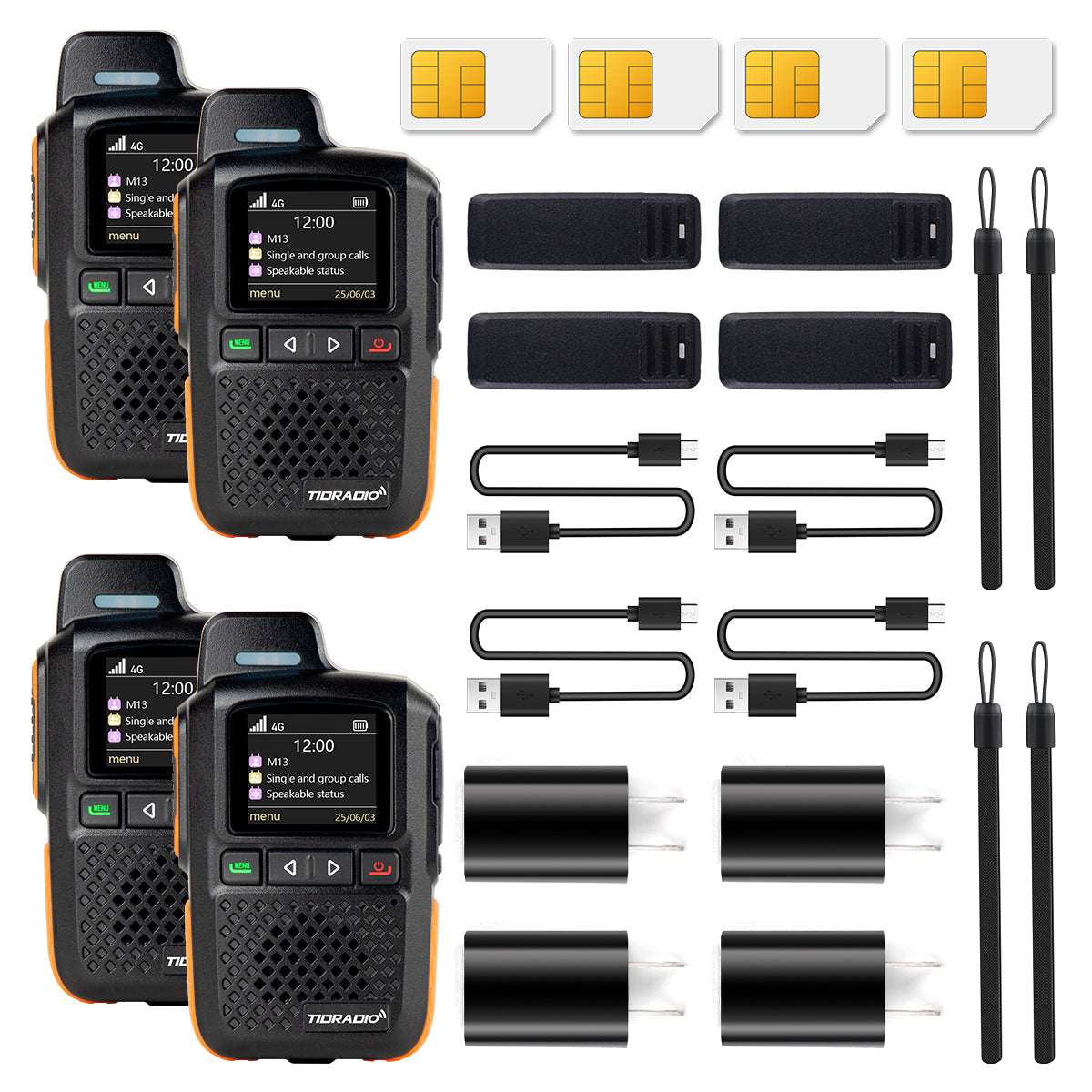 TIDRADIO TD M13 Global 4G LTE PoC Walkie Talkies Unlimited Range Nationwide PTT Two Way Radios with SIM Card