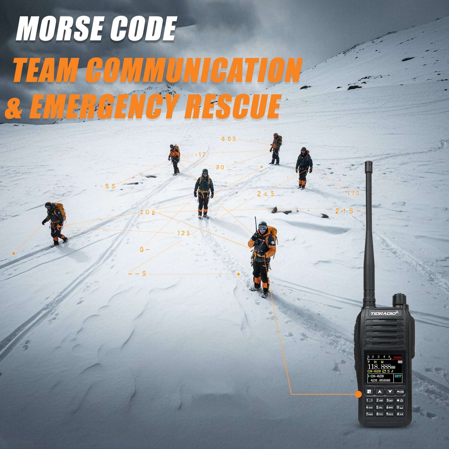 TIDRADIO TD-638 10W IP67 Waterproof Long Range Ham Radio GPS APRS Bluetooth APP Programming UHF VHF GMRS Walkie Talkie
