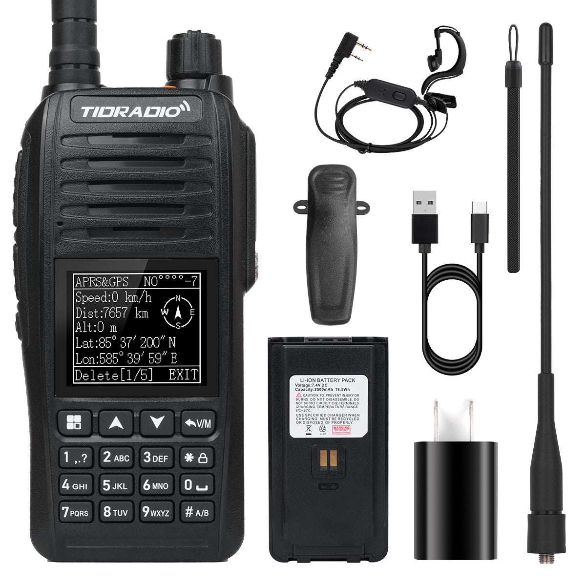 TIDRADIO TD-638 10W IP67 Waterproof Long Range Ham Radio GPS APRS Bluetooth APP Programming UHF VHF GMRS Walkie Talkie