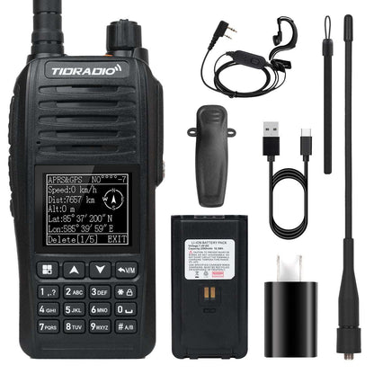 TIDRADIO TD-638 10W IP67 Waterproof Long Range Ham Radio GPS APRS Bluetooth APP Programming UHF VHF GMRS Walkie Talkie