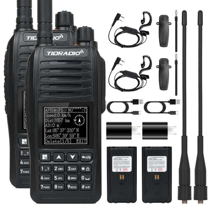 TIDRADIO TD-638 10W IP67 Waterproof Long Range Ham Radio GPS APRS Bluetooth APP Programming UHF VHF GMRS Walkie Talkie