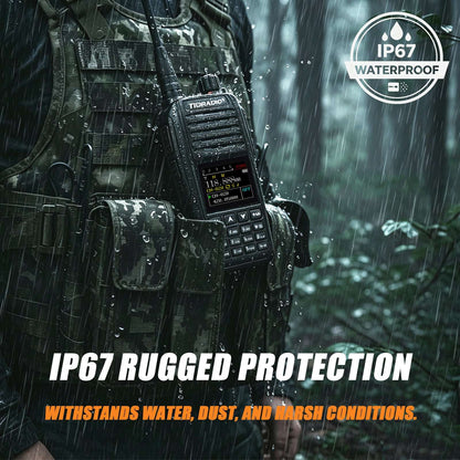 TIDRADIO TD-638 10W IP67 Waterproof Long Range Ham Radio GPS APRS Bluetooth APP Programming UHF VHF GMRS Walkie Talkie